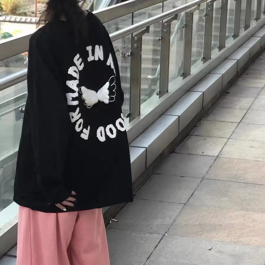 Girls Loose Spring Wings Streetwear Blue Black Printed Harajuku Tops Loose Oversized College Oversized Sweatshirt Hoodies
Girls Loose Spring Wings Streetwear Blue Black Printed Harajuku Tops Loose Oversized College Oversized Sweatshirt Hoodies