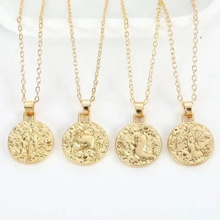 The new 2021 best-selling Europe and the United States to restore ancient ways design 12 zodiac circle chain necklace pendant an
The new 2021 best-selling Europe and the United States to restore ancient ways design 12 zodiac circle chain necklace pendant an