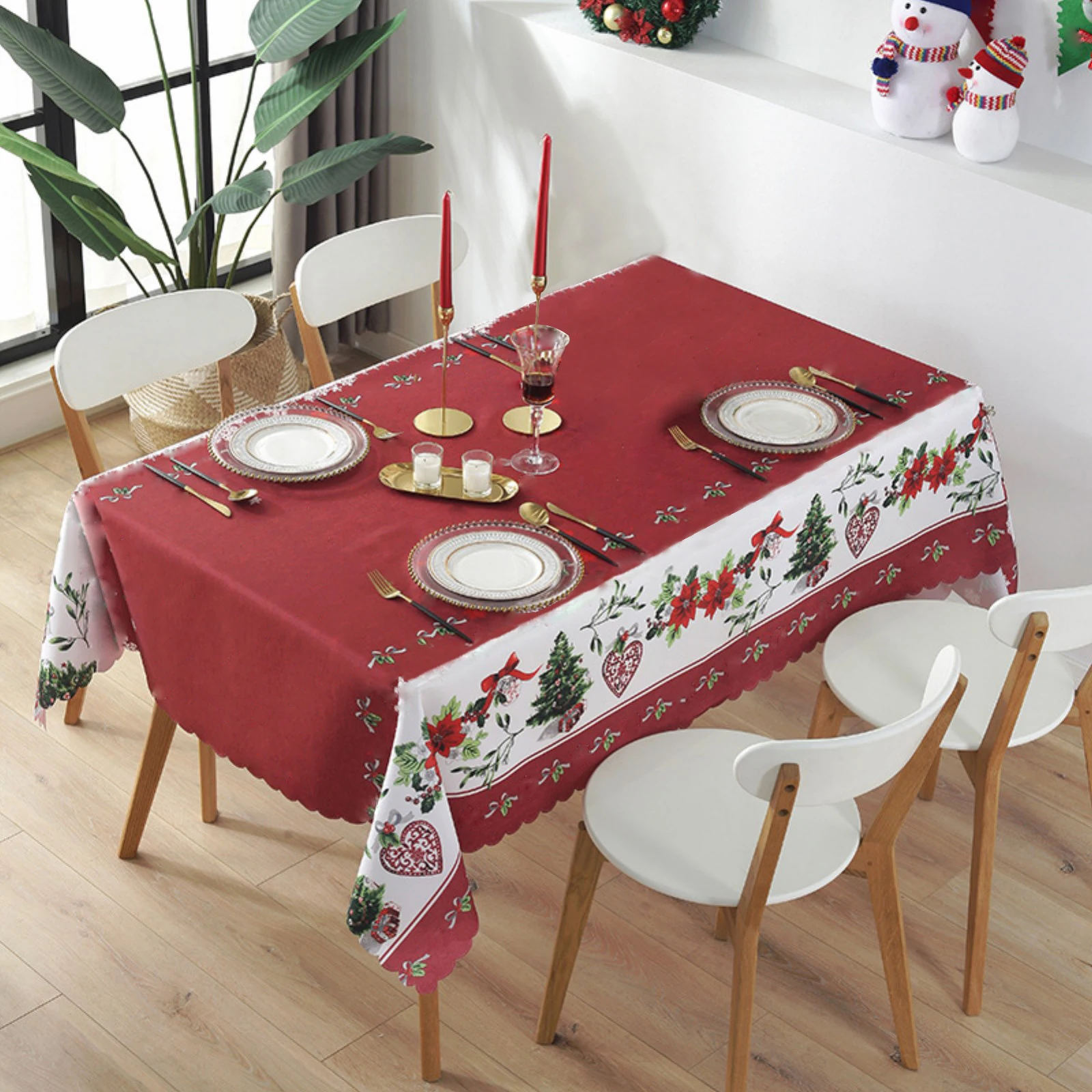 Christmas Tablecloth Polyester Fabric Rectangular Santa Anti-stain Dust-proof Table Cover for New Year Home Table Party Decor
Christmas Tablecloth Polyester Fabric Rectangular Santa Anti-stain Dust-proof Table Cover for New Year Home Table Party Decor