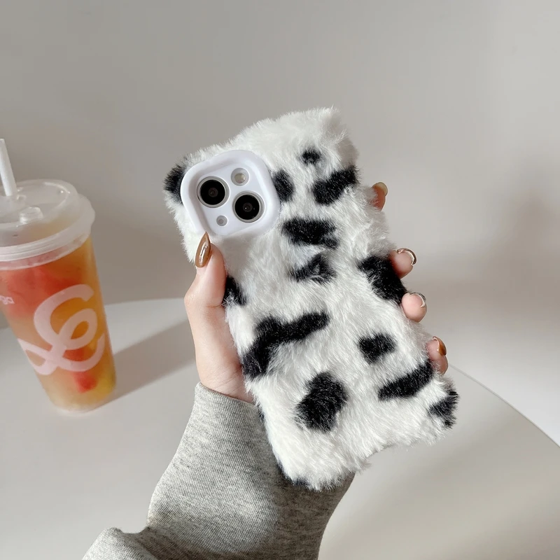 Cute Cow Milk Pattern Soft Furry Phone Case For iPhone 13 12 11 Pro Max Case Winter Warm Plush Cover For 7 8 Plus X Xs Max Xr
Cute Cow Milk Pattern Soft Furry Phone Case For iPhone 13 12 11 Pro Max Case Winter Warm Plush Cover For 7 8 Plus X Xs Max Xr