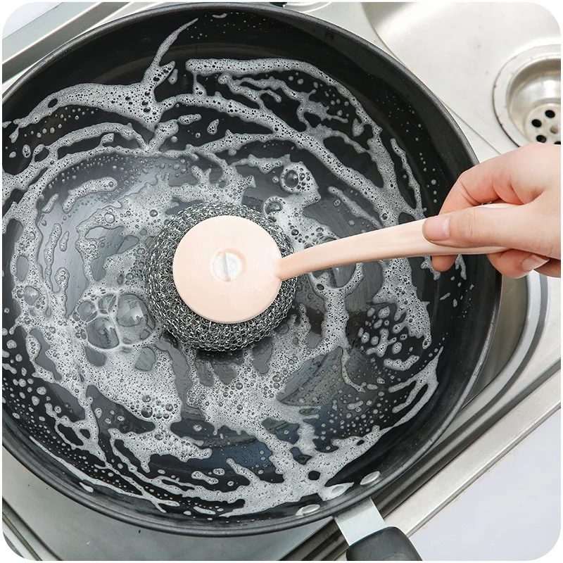 Stainless Steel Wire Ball Wire Ball Brush With Long Handle Pan Cleaning Brush Dish Handle Washing Brush Kitchen Cleaning Tools
Stainless Steel Wire Ball Wire Ball Brush With Long Handle Pan Cleaning Brush Dish Handle Washing Brush Kitchen Cleaning Tools