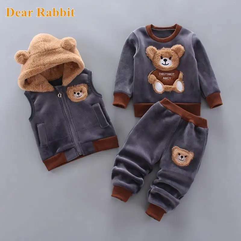 Baby boy newborn kids clothes autumn winter pure cotton thick warm casual hooded sweater cartoon cute bear three-piece girl suit
Baby boy newborn kids clothes autumn winter pure cotton thick warm casual hooded sweater cartoon cute bear three-piece girl suit