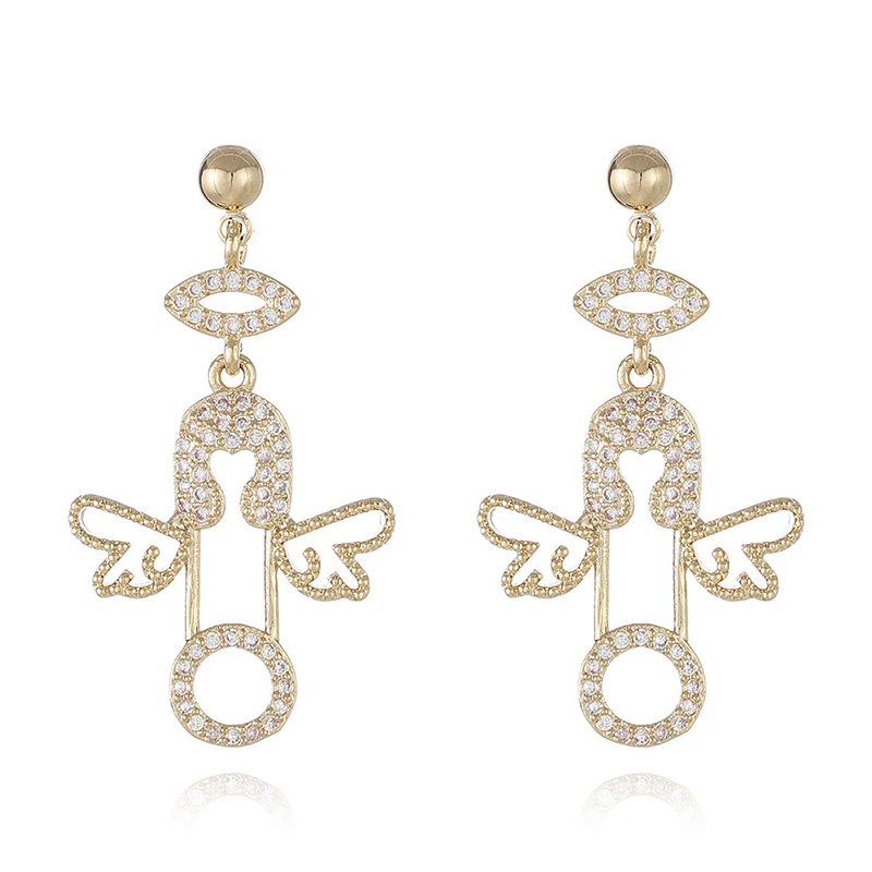 Vintage Elegant 14k Real Gold Angel Wings Drop Earrings for Women S925 Silver Needle Stud Jewelry High Quality AAA Zircon Party
Vintage Elegant 14k Real Gold Angel Wings Drop Earrings for Women S925 Silver Needle Stud Jewelry High Quality AAA Zircon Party