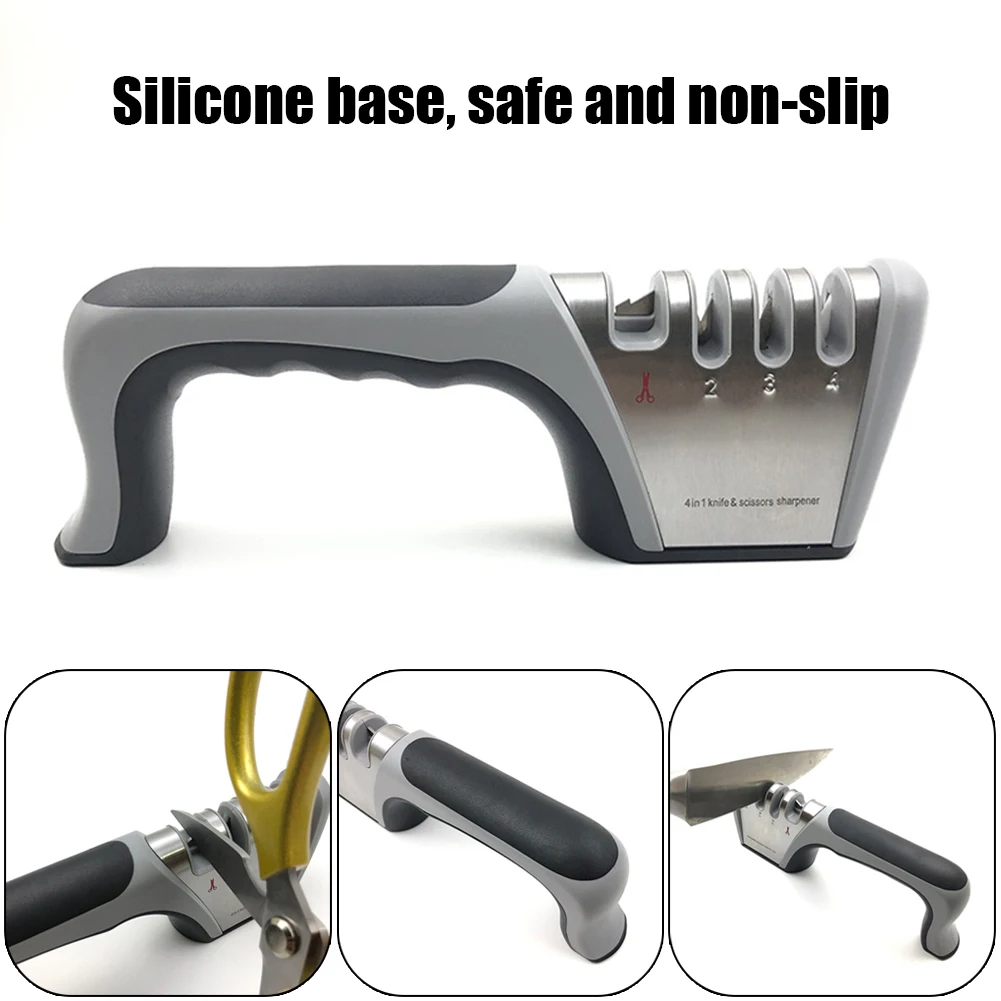 Knife Sharpener 4-in-1 Professional Kitchen Sharpening Stone Grinder knives Whetstone Tungsten Diamond Coated Sharpener Tool
Knife Sharpener 4-in-1 Professional Kitchen Sharpening Stone Grinder knives Whetstone Tungsten Diamond Coated Sharpener Tool