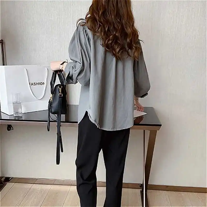 Blouses Shirts Women Spring Pockets Long Sleeve Fashion Solid Korean Style Loose Students Chic Womens Vintage Street Elegant New
Blouses Shirts Women Spring Pockets Long Sleeve Fashion Solid Korean Style Loose Students Chic Womens Vintage Street Elegant New