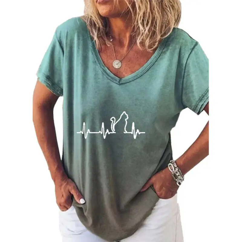 Women Summer Casual V Neck Letter Print Short Sleeve T-Shirt Loose Tops Blouse
Women Summer Casual V Neck Letter Print Short Sleeve T-Shirt Loose Tops Blouse