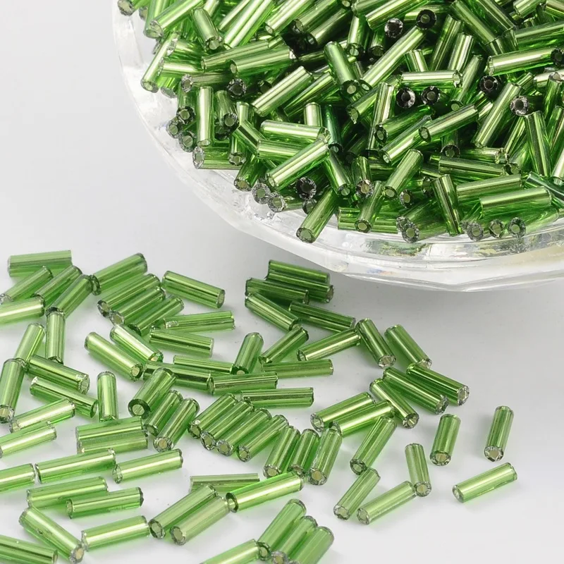 50 g Glass Bugle Beads Silver Lined Lime Green 6x1.8mm Hole: 0.6mm 1250pcs/50g
50 g Glass Bugle Beads Silver Lined Lime Green 6x1.8mm Hole: 0.6mm 1250pcs/50g