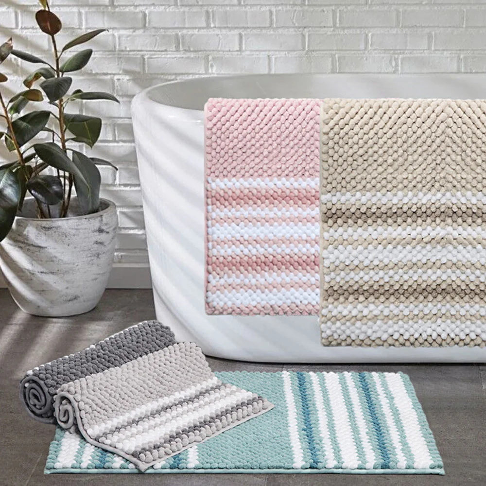 Household Carpet Door Mat Thick Loop Velvet Kitchen Bathroom Non-slip Mat Stripe Absorbent Chenille Bath Mat Bathroom Toilet Rug
Household Carpet Door Mat Thick Loop Velvet Kitchen Bathroom Non-slip Mat Stripe Absorbent Chenille Bath Mat Bathroom Toilet Rug