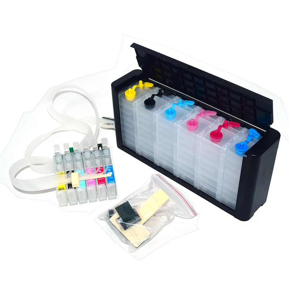 6 Color 79XL T0791-T0796 Continuous Ink Supply System for Epson 1400 1430 1500w p50 px660 PX700W PX800F printer
6 Color 79XL T0791-T0796 Continuous Ink Supply System for Epson 1400 1430 1500w p50 px660 PX700W PX800F printer