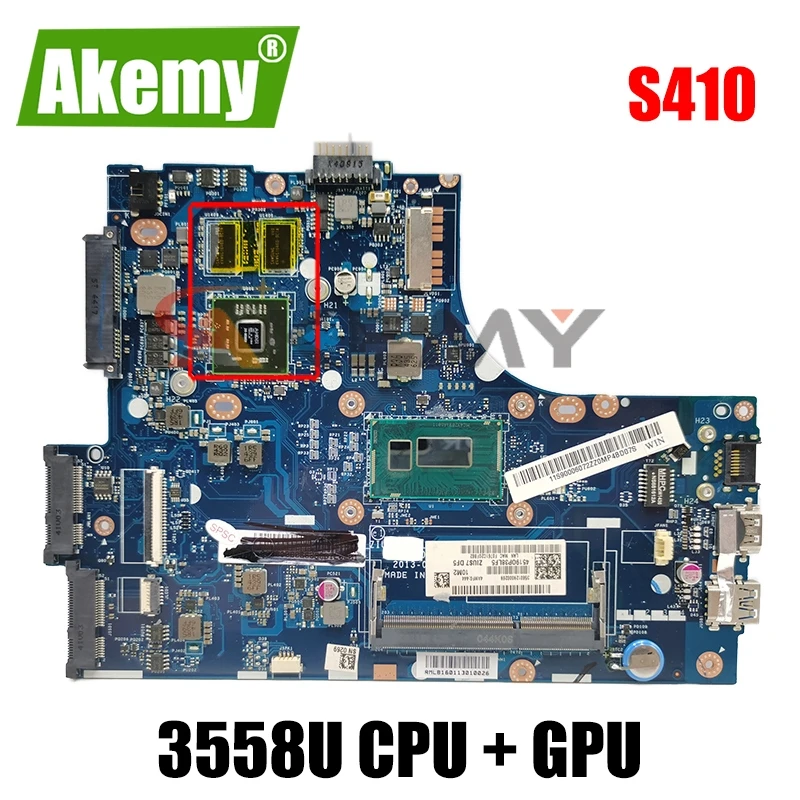 Материнская плата Akemy S410 для Lenovo ideapad S410 LA-A321P, материнская плата для ноутбука S410, тестирование материнской платы с процессором 3558U + графическ...
Материнская плата Akemy S410 для Lenovo ideapad S410 LA-A321P, материнская плата для ноутбука S410, тестирование материнской платы с процессором 3558U + графическ...