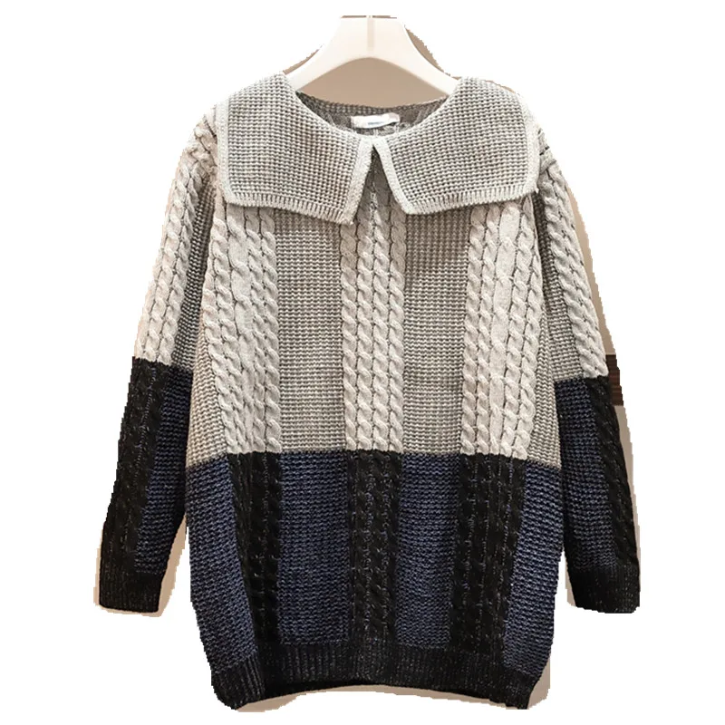 PERHAPS U Elegant Autumn Oversized Patchwork Women Solid Loose Knitted Sweaters Vintage Stylish Warm Long Sleeve Outwear M3003 
PERHAPS U Elegant Autumn Oversized Patchwork Women Solid Loose Knitted Sweaters Vintage Stylish Warm Long Sleeve Outwear M3003
