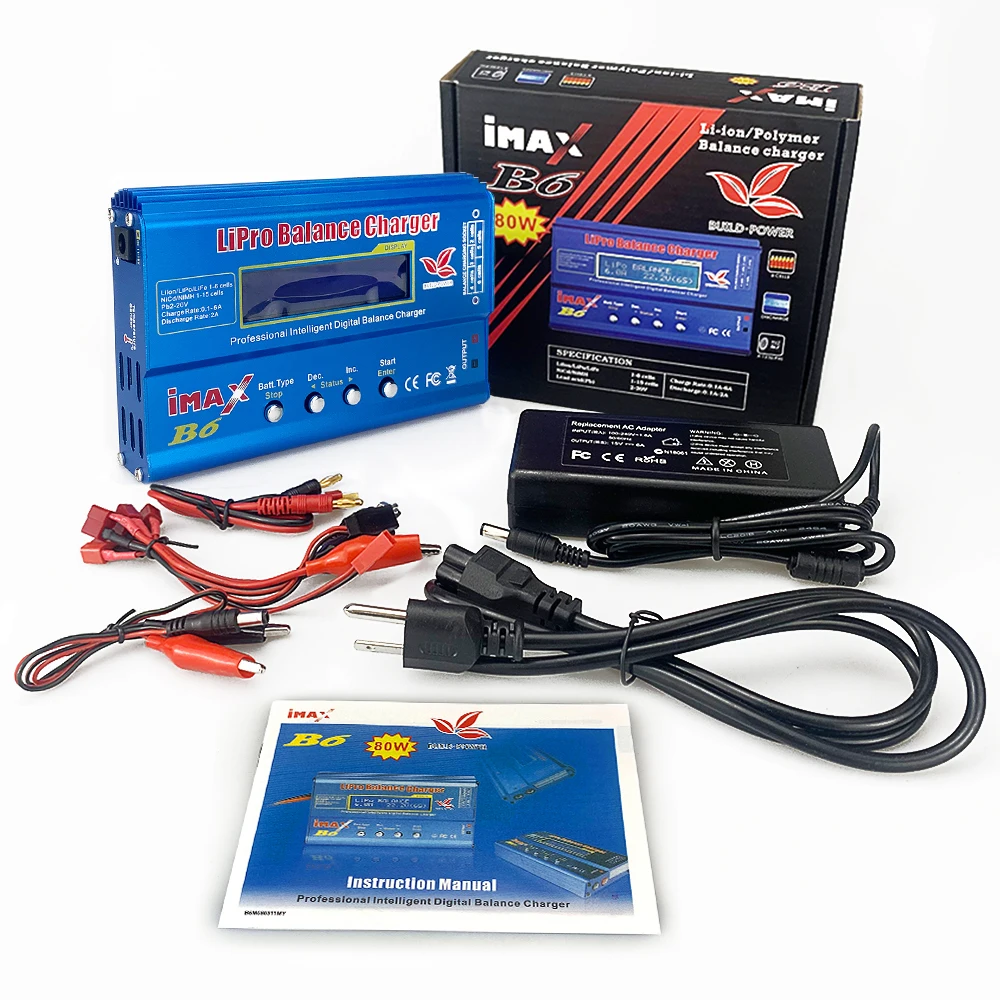 

IMAX B6 B6AC Charger RC LiPo NiMh Battery Digital Balance Charger With T Plug or Tamiya Connector Calbe 1s-6s Charger