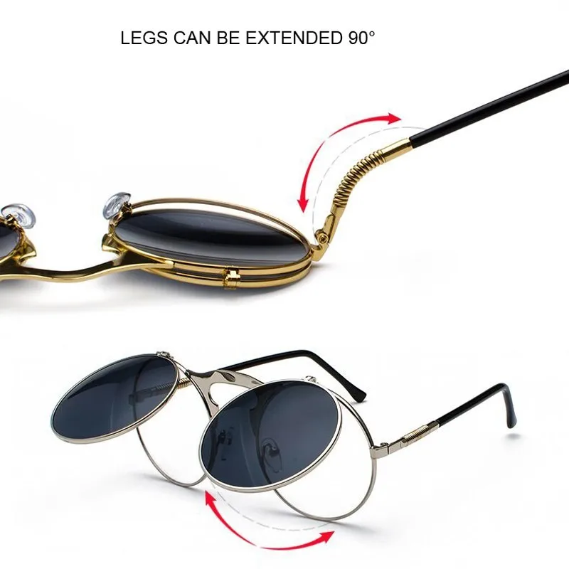 Metal Steampunk Sunglasses Men Women Fashion Round Glasses Brand Designer Retro Frame Vintage Sun Glasses Male High Quality
Metal Steampunk Sunglasses Men Women Fashion Round Glasses Brand Designer Retro Frame Vintage Sun Glasses Male High Quality