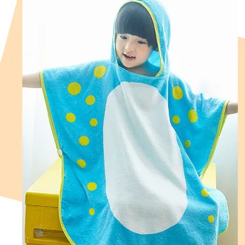 3 Colors-Blue Green and Pink Spot Stain Dino Dinosaur Kid Ponchos/Hooded Childrens bath towel/Kids beach towel/Infant ponchos