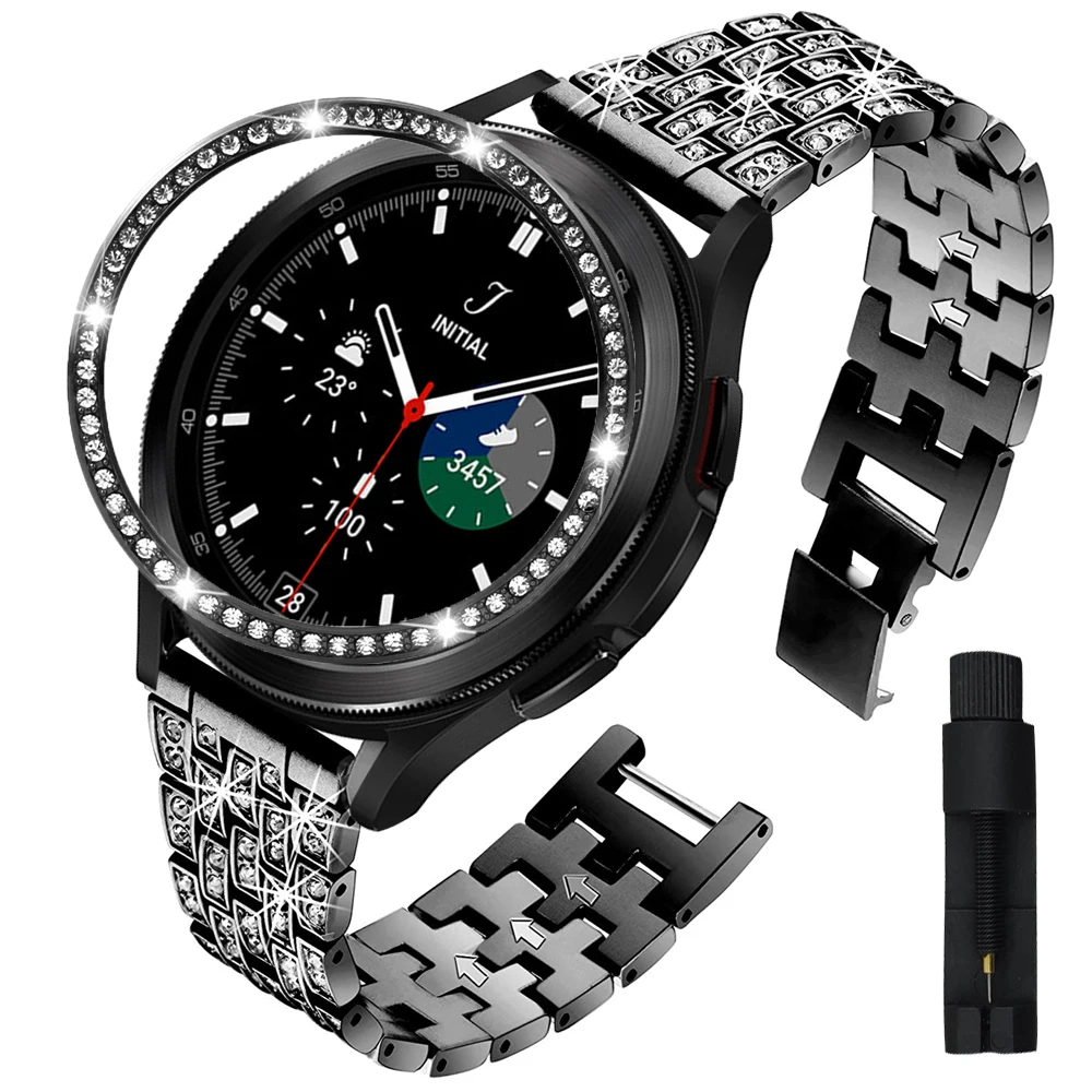 Metal strap + bezel for samsung galaxy watch 4 classic 46mm 42mm bling band + bezel ring for galaxy watch 3 45mm 41mm girl strap
Metal strap + bezel for samsung galaxy watch 4 classic 46mm 42mm bling band + bezel ring for galaxy watch 3 45mm 41mm girl strap