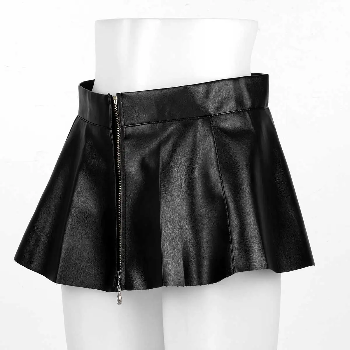 Женская Черная латексная супер мини-юбка для ночного клуба вечевечерние рейва