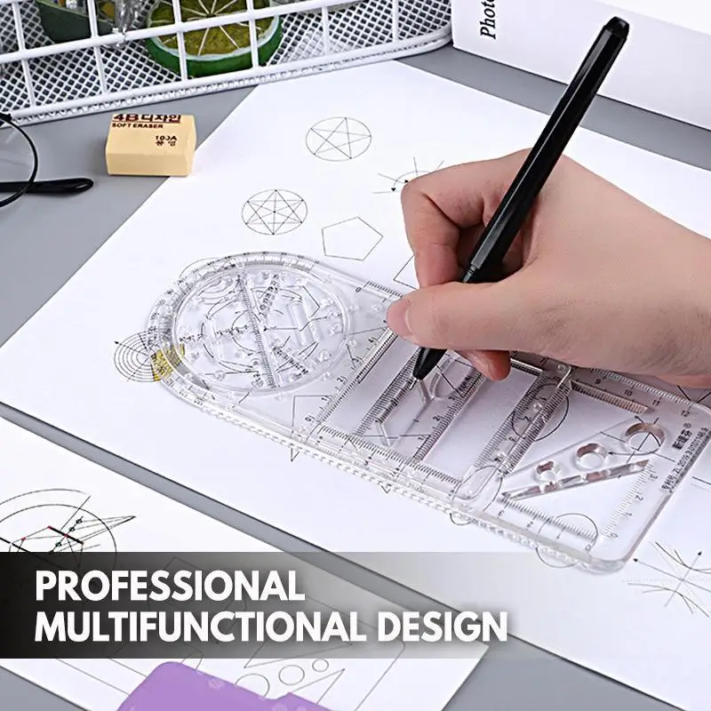 Multifunctional Geometric Ruler Geometric Drawing Template Measuring Tool For School Office Supplies AUG889
Multifunctional Geometric Ruler Geometric Drawing Template Measuring Tool For School Office Supplies AUG889