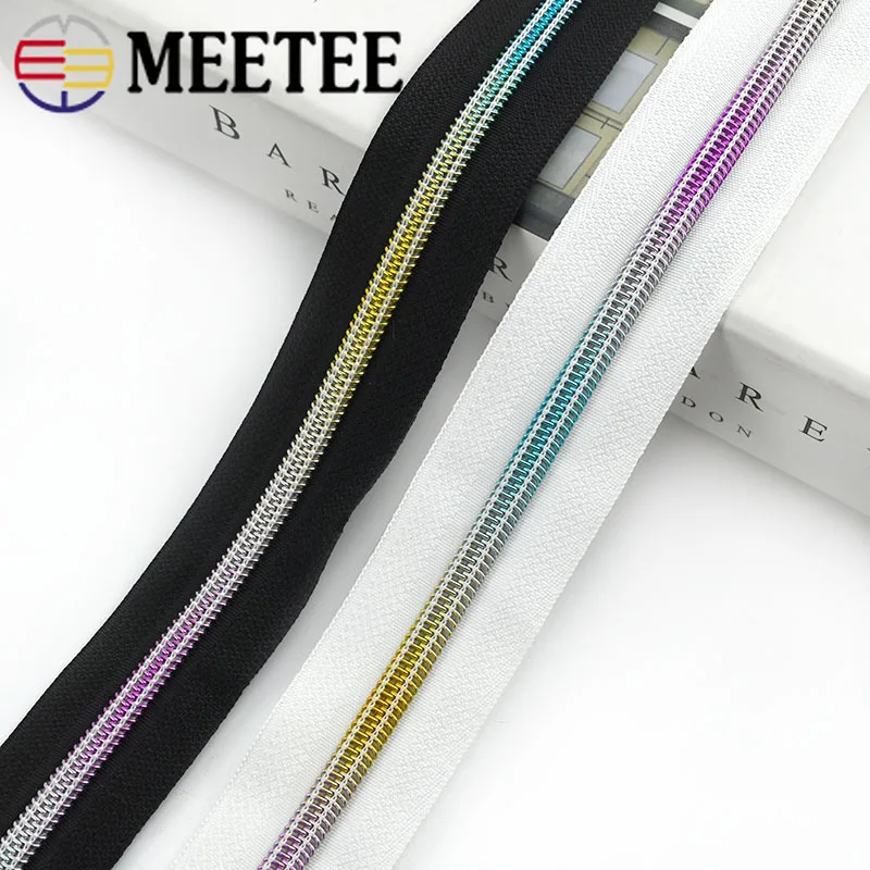 

10Meters Meetee 5# Nylon Zipper Coil Open-End Zippers Tailor DIY Bags Luggage Garment Zips Repair Kit Sewing Accessories