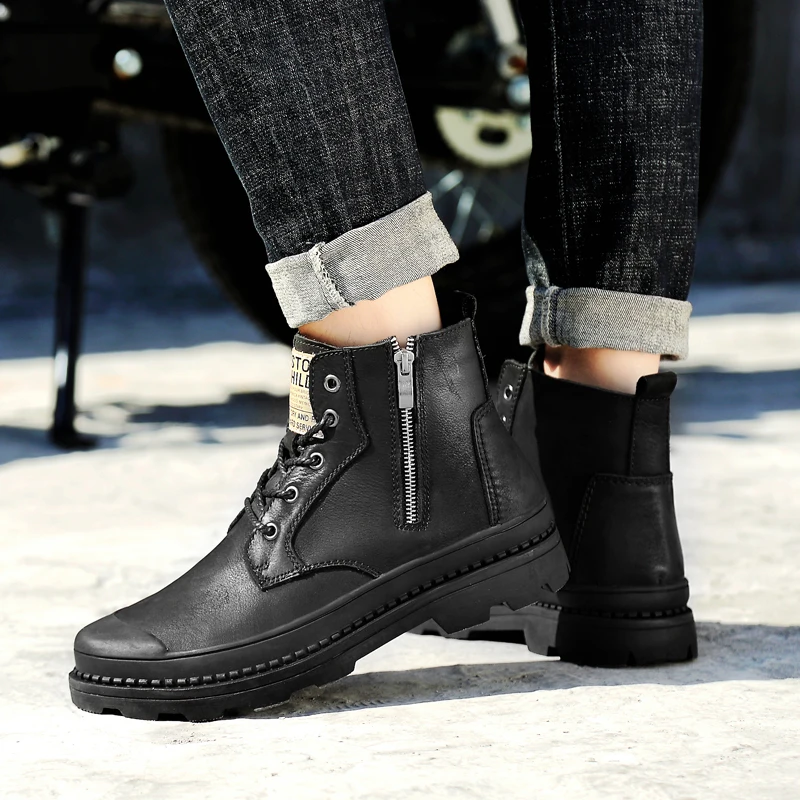 Men ankle boots British Royal Men's shoes genuine leather winter snow boots Wootten Brand Men's winter plush martins shoes
Men ankle boots British Royal Men's shoes genuine leather winter snow boots Wootten Brand Men's winter plush martins shoes