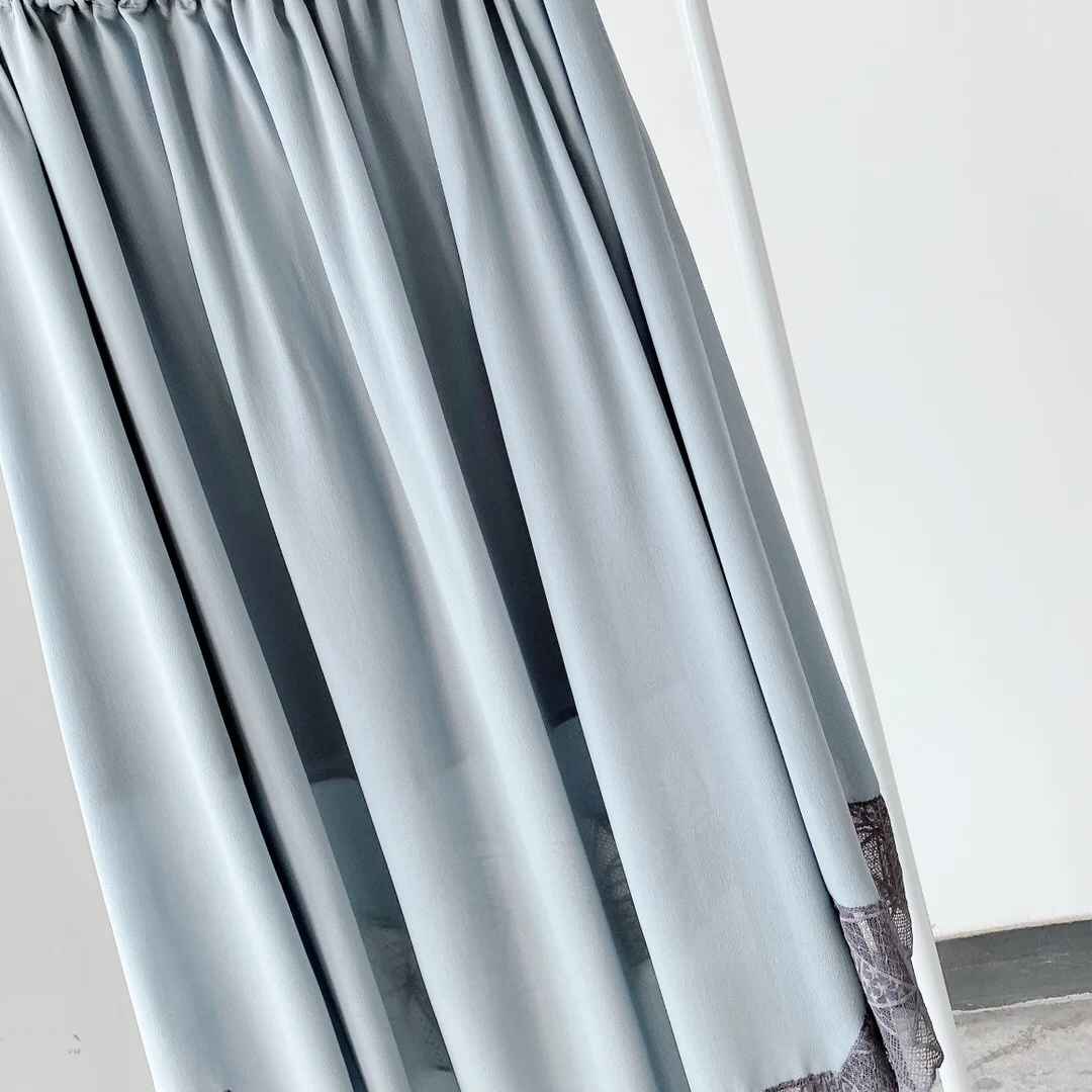 Women's Blue Lace-trimmed Skirt Silk Short Front and Long Back Elastic Waist 2021 Summer New Ladies Jupe
Women's Blue Lace-trimmed Skirt Silk Short Front and Long Back Elastic Waist 2021 Summer New Ladies Jupe