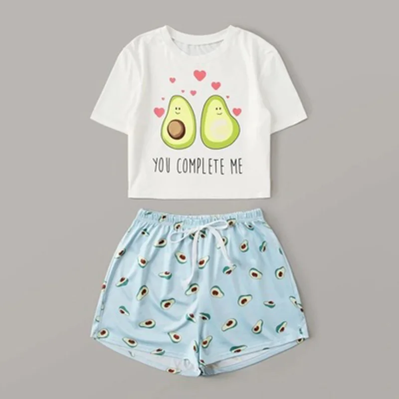 Womens Homewear Cute Cartoon Printed Pajamas Set Casual Short Sleeve T-Shirt Sleepwear Nightwear Set Summer Pyjama For Women Set
Womens Homewear Cute Cartoon Printed Pajamas Set Casual Short Sleeve T-Shirt Sleepwear Nightwear Set Summer Pyjama For Women Set