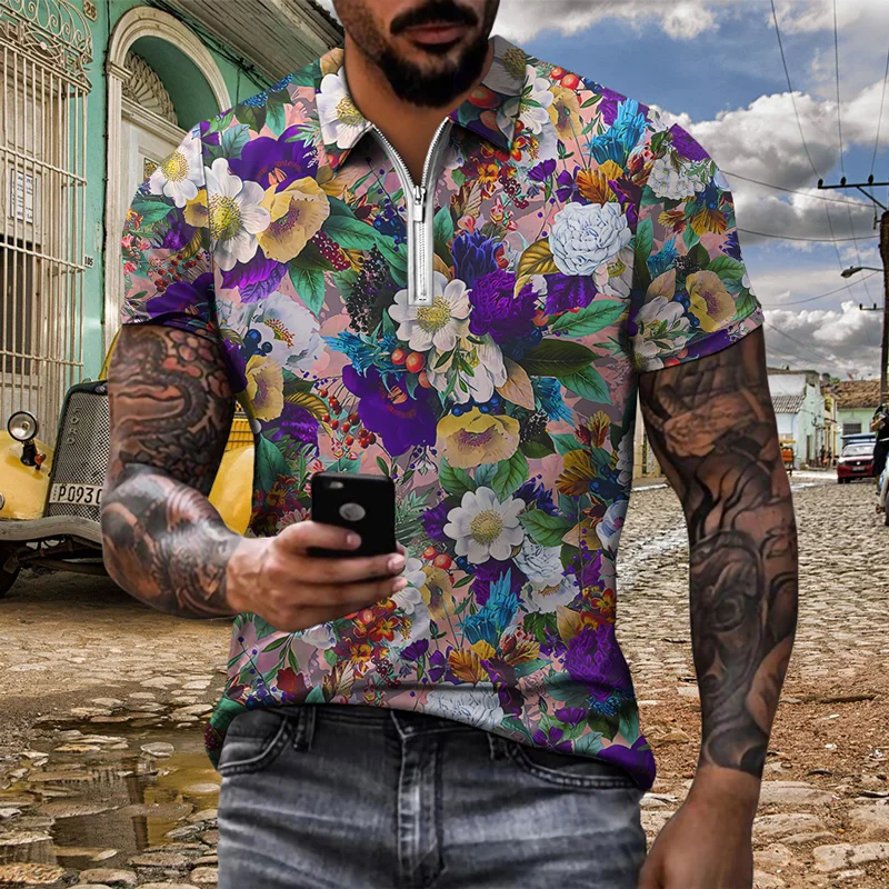 2021 Summer Plant Flowers 3D Printed Short Sleeve Polo Shirt Casual Men Turn-down Collar Zipper Pullover Fashion Streetwear
2021 Summer Plant Flowers 3D Printed Short Sleeve Polo Shirt Casual Men Turn-down Collar Zipper Pullover Fashion Streetwear