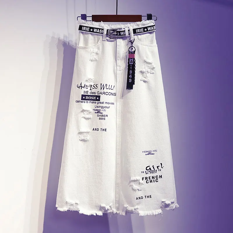 Summer Casual White Denim Skirt Women High Wiast Letter Pattern A-line Loose Skirt S-5XL
Summer Casual White Denim Skirt Women High Wiast Letter Pattern A-line Loose Skirt S-5XL