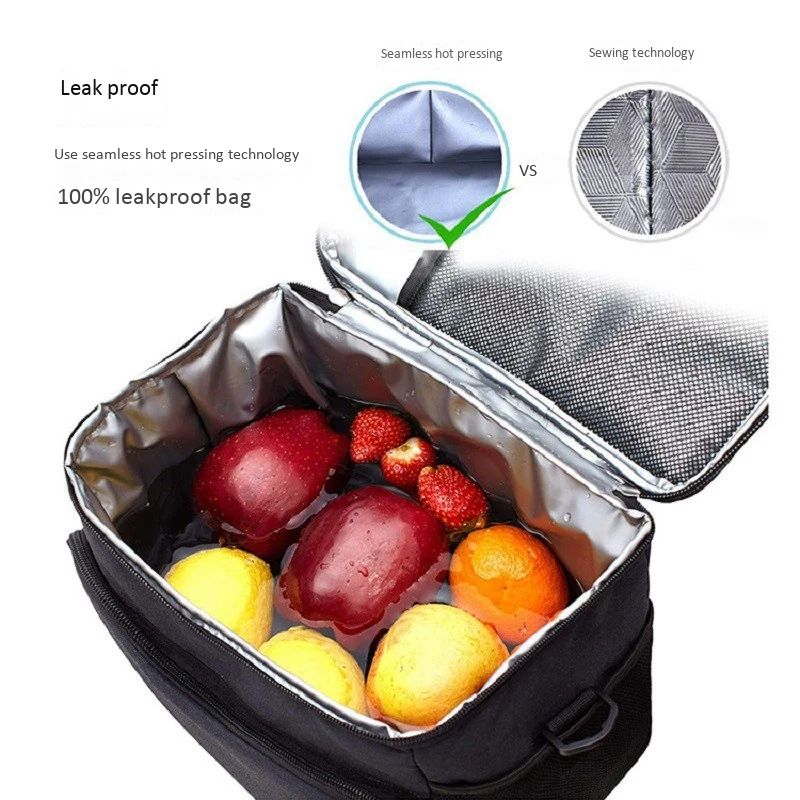 Lunch Bag Thickened Ice Pack Portable Insulation Bag Black Lunch Bag Picnic Insulation Bag Lunch Coolers for Work 
Lunch Bag Thickened Ice Pack Portable Insulation Bag Black Lunch Bag Picnic Insulation Bag Lunch Coolers for Work