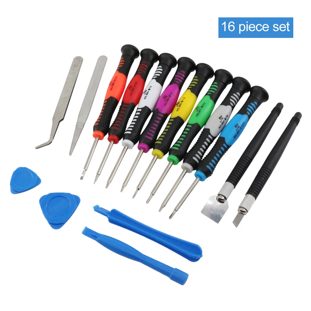 Набор многофункциональных отверток 16 шт., набор инструментов для разборки открывания и ремонта электроники, сотовых телефонов, ПК 
Набор многофункциональных отверток 16 шт., набор инструментов для разборки открывания и ремонта электроники, сотовых телефонов, ПК