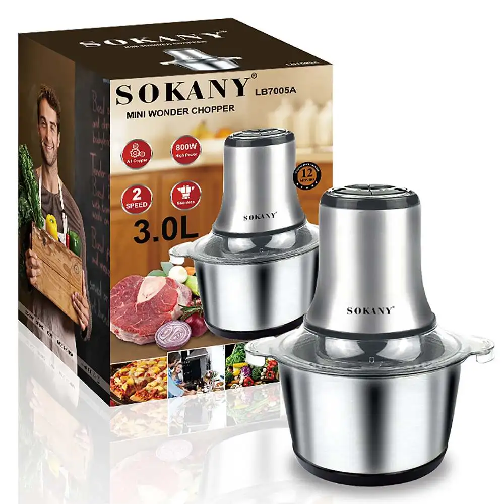 800W Meat Grinder Stainless steel Electric Chopper 2L Capacity 2Speeds Food Processor Slicer Mincing For Kitchen Meat Vegetable
800W Meat Grinder Stainless steel Electric Chopper 2L Capacity 2Speeds Food Processor Slicer Mincing For Kitchen Meat Vegetable
