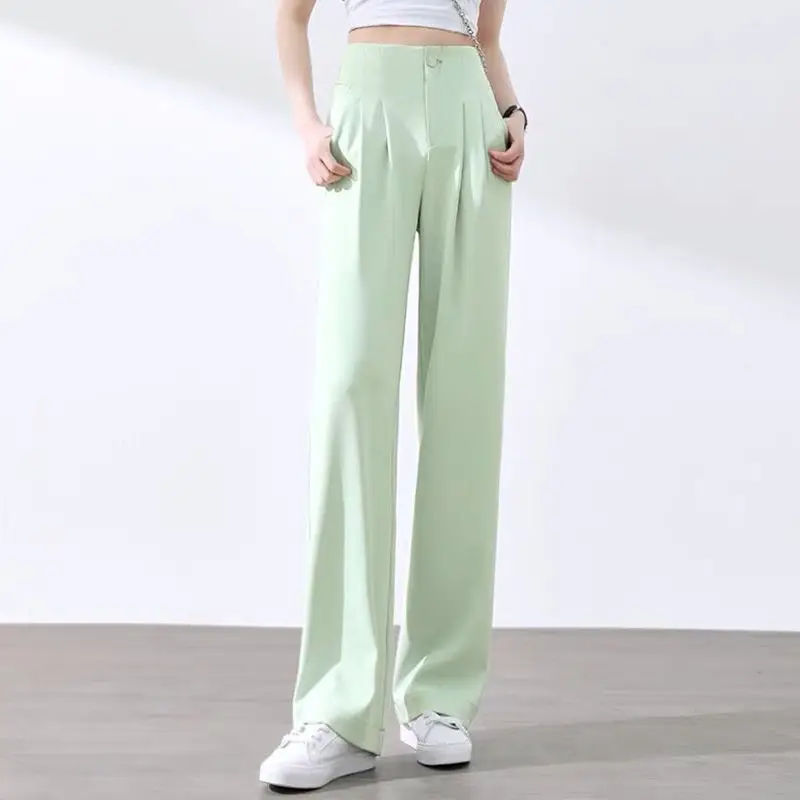 Women 2021 Summer New Fashion Thin Wide-leg Pants Female High Waist Loose Long Pants Ladies Solid Color Casual Trousers E47
Women 2021 Summer New Fashion Thin Wide-leg Pants Female High Waist Loose Long Pants Ladies Solid Color Casual Trousers E47