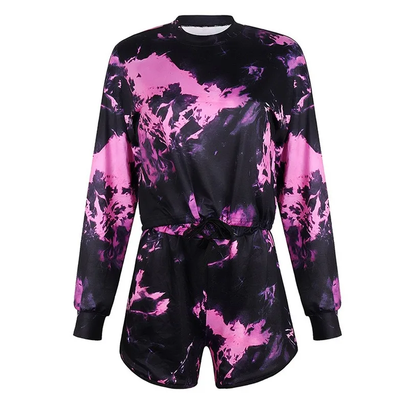 Women's Sexy Long Sleeve O-Neck Tops Streetwear and Drawstring Shorts Casual Two-piece Set black and purple
Women's Sexy Long Sleeve O-Neck Tops Streetwear and Drawstring Shorts Casual Two-piece Set black and purple