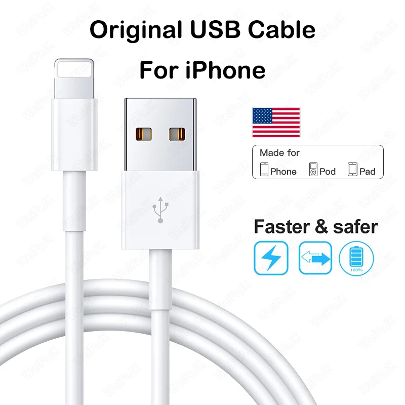 Original 1m USB Cable For Apple iPhone X 5 5S 5C SE 6 6S 7 8 Plus 11 XR XS Max Fast Charging Mobile Phone Data Sync Line Charger
Original 1m USB Cable For Apple iPhone X 5 5S 5C SE 6 6S 7 8 Plus 11 XR XS Max Fast Charging Mobile Phone Data Sync Line Charger