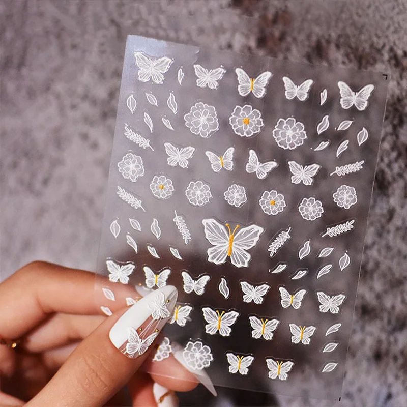 1PC 5D/3D Nail Sticker White Flower Butterfly Manicures Decals For Design Sticker Self Adhesive Transfer Foil Decoration
1PC 5D/3D Nail Sticker White Flower Butterfly Manicures Decals For Design Sticker Self Adhesive Transfer Foil Decoration