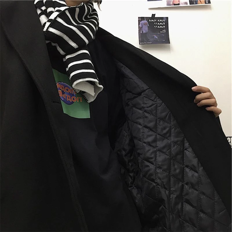 Blends Women Winter Couples Oversize All-match Straight Solid Black Simple Warm Thicken Harajuku Unisex BF Leisure Elegant Chic
Blends Women Winter Couples Oversize All-match Straight Solid Black Simple Warm Thicken Harajuku Unisex BF Leisure Elegant Chic