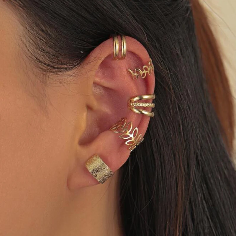 5Pcs Trendy No Pierced Ear Bone Clip Hollow Out Ear Cuff Personality Small Golden Leaf Retro Small Fresh Jewelry серьги
5Pcs Trendy No Pierced Ear Bone Clip Hollow Out Ear Cuff Personality Small Golden Leaf Retro Small Fresh Jewelry серьги