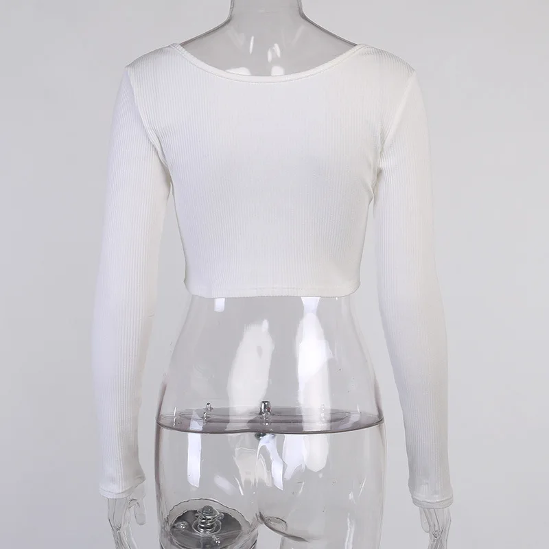 Focal20 Streetwear Solid Color Women Crop Tops Cardigan Round Neck Pin Long Sleeve Autumn Tops
Focal20 Streetwear Solid Color Women Crop Tops Cardigan Round Neck Pin Long Sleeve Autumn Tops