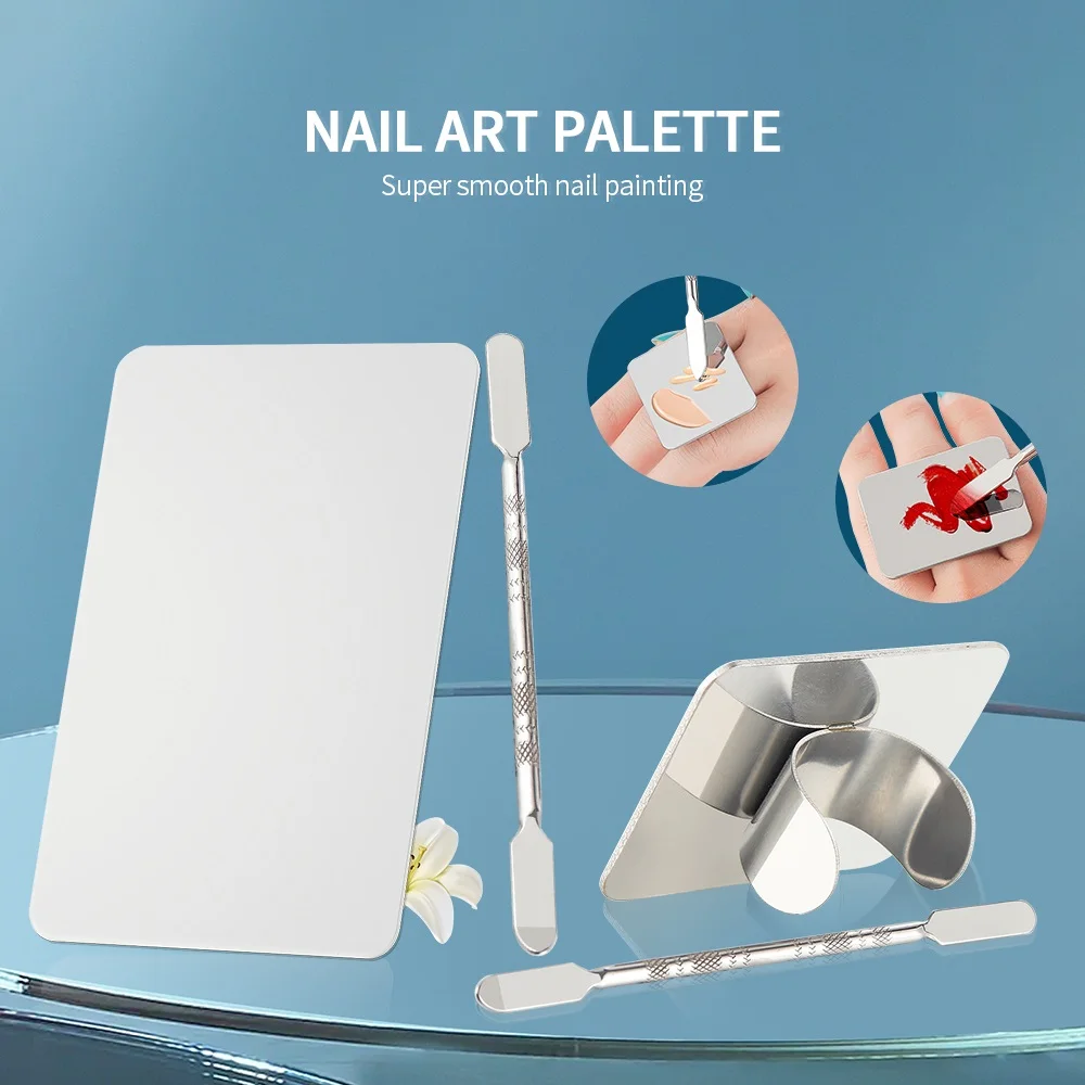 Nail Salon Manicure Finger Ring Color Palette Makeup Cream Foundation Mixing Palette Cosmetic Make up Tool Stainless Steel Plate
Nail Salon Manicure Finger Ring Color Palette Makeup Cream Foundation Mixing Palette Cosmetic Make up Tool Stainless Steel Plate