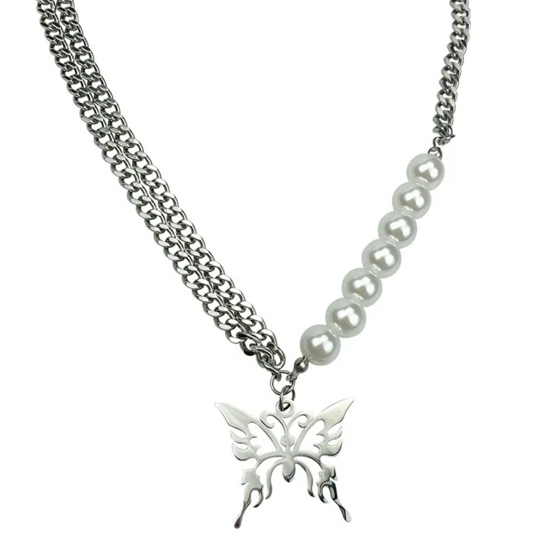 Non-fading stainless steel Butterfly Necklace for Women Men Pearl Chain Choker Necklace Party Festival Fashion Accessories Gift
Non-fading stainless steel Butterfly Necklace for Women Men Pearl Chain Choker Necklace Party Festival Fashion Accessories Gift