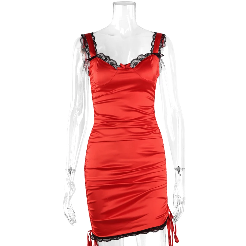 Lace Edge Sexy Women Dress Summer Fashion V Neck Spaghetti Strap Female Short Dresses Intimates Soft Solid Color Muejr Dresses
Lace Edge Sexy Women Dress Summer Fashion V Neck Spaghetti Strap Female Short Dresses Intimates Soft Solid Color Muejr Dresses