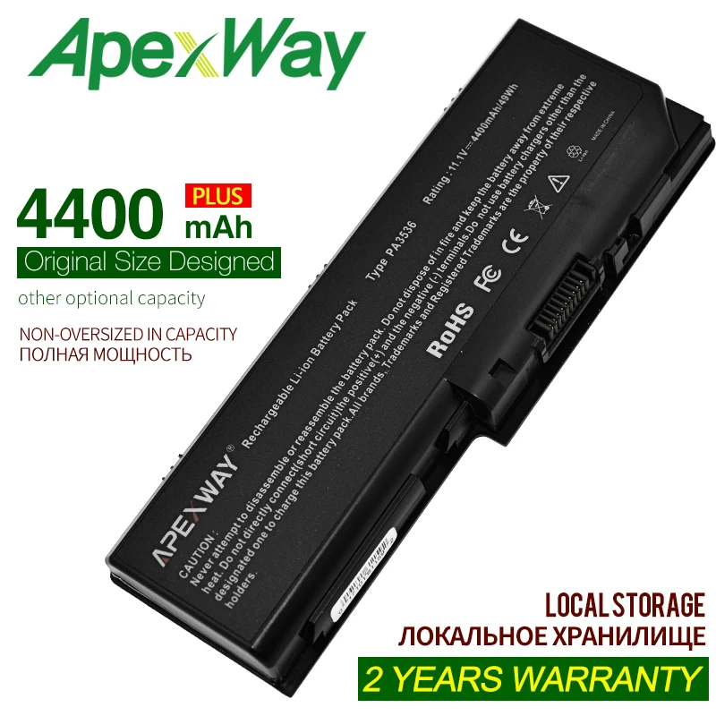 ApexWay Аккумулятор для ноутбука Toshiba PA3536U 1BRS PA3537U 1BAS PABAS100 PABAS101 Satellite L350 L355 P200 P205
