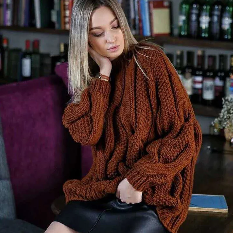 Women Sweaters Oversized Loose Elegant Twist Fall Winter Knitted Tops Ladies Pullovers Fashion Striped Solid Knitwear Jumper
Women Sweaters Oversized Loose Elegant Twist Fall Winter Knitted Tops Ladies Pullovers Fashion Striped Solid Knitwear Jumper