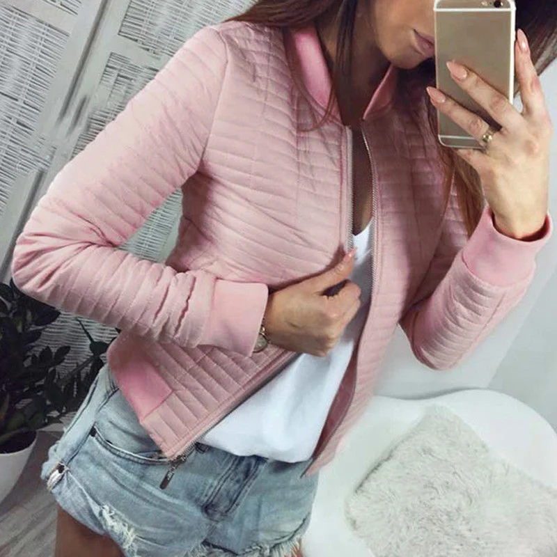 Long Sleeve Stand Collar Zipper Cardigan Women Jackets Black Basic Bomber Short Jacket 2020 Spring Autumn Slim Coat Ladies
Long Sleeve Stand Collar Zipper Cardigan Women Jackets Black Basic Bomber Short Jacket 2020 Spring Autumn Slim Coat Ladies