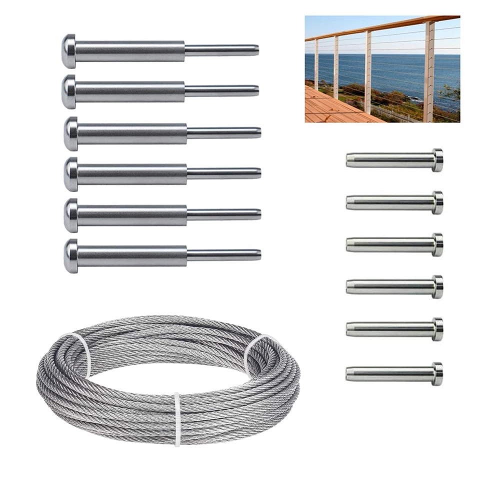 316 Stainless Steel Cable Railing Kits Invisible Turnbuckle Swage Threaded Stud Hex Head Receiver Terminal for Wood & Metal Post
316 Stainless Steel Cable Railing Kits Invisible Turnbuckle Swage Threaded Stud Hex Head Receiver Terminal for Wood & Metal Post