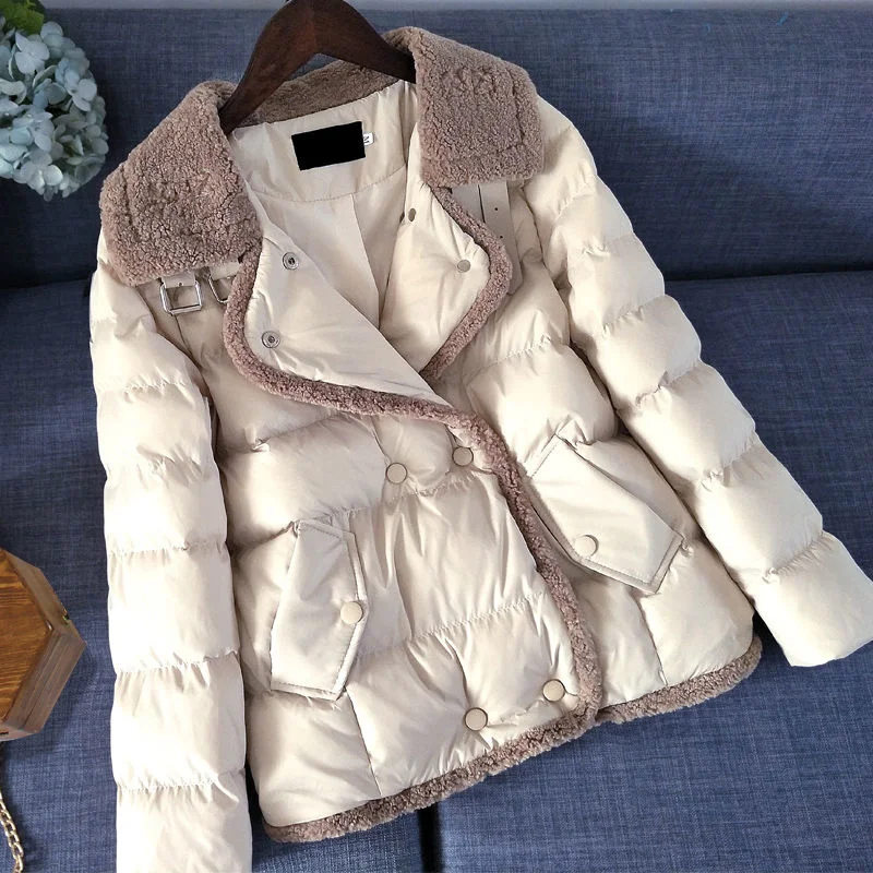 autumn Winter Down Jacket Women Jackets Artificial Wool Collar Coat Femme Light Outerwear Ladies Korean Loose Down Coat Tops
autumn Winter Down Jacket Women Jackets Artificial Wool Collar Coat Femme Light Outerwear Ladies Korean Loose Down Coat Tops