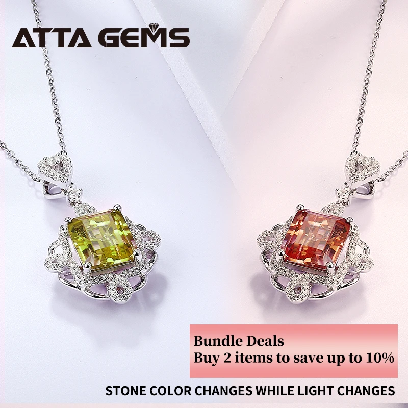 Zultanite Color Change Stone Real Silver Pendant Created Diaspore Women Classic Style Birthday Party Jewelry | Украшения и