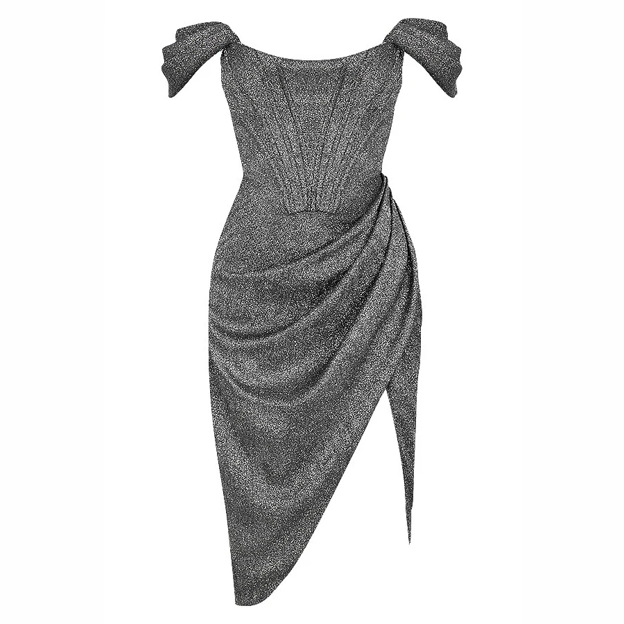 Winter Women's New Arrival Dress Sexy One-Shoulder Waist Folds Strapless Split Dress Fashion Party Mid-Length Dress 2020
Winter Women's New Arrival Dress Sexy One-Shoulder Waist Folds Strapless Split Dress Fashion Party Mid-Length Dress 2020
