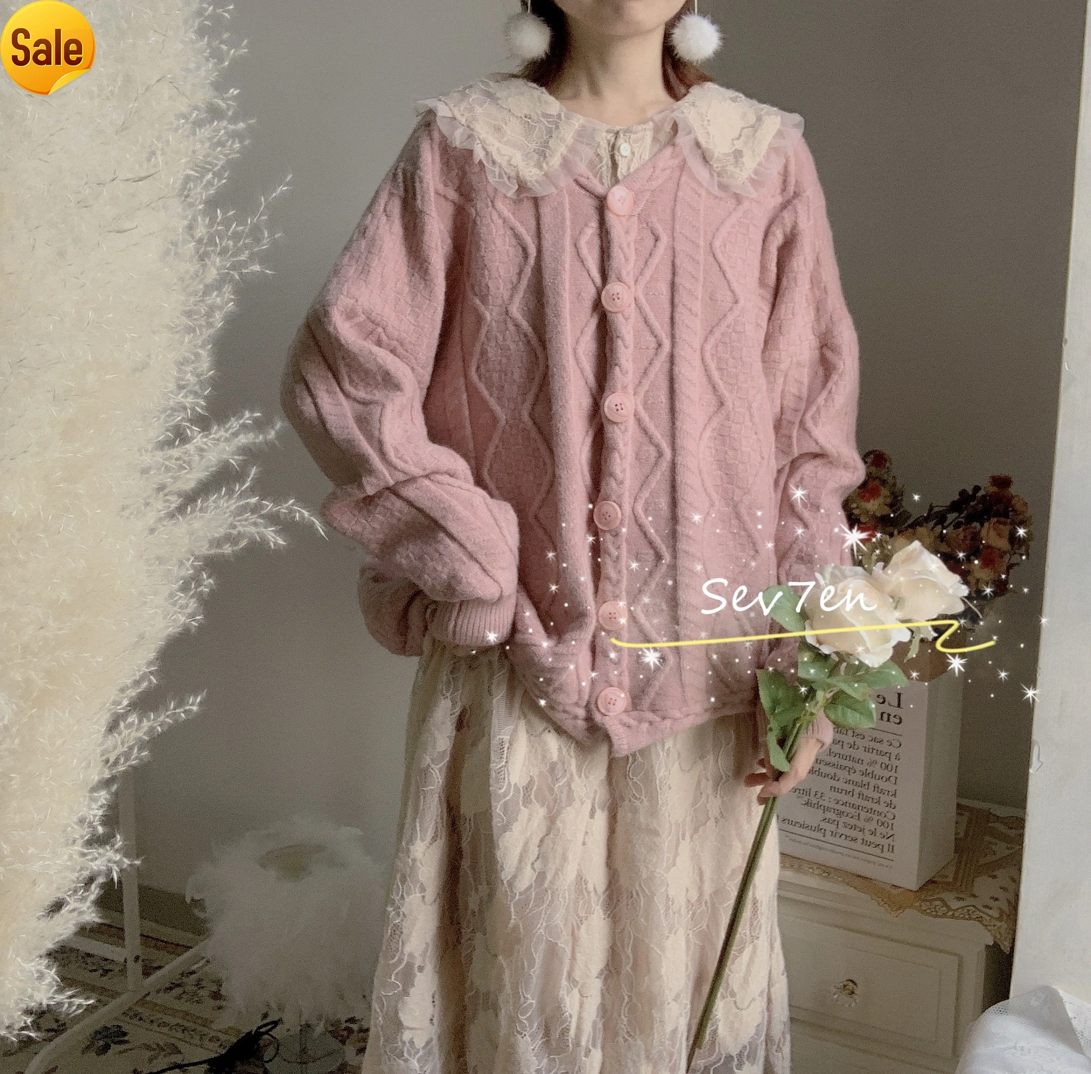 Heavy industry gentle and sweet coat, wearing 2021 winter new Lingge loose and versatile knitted sweater cardigan coat
Heavy industry gentle and sweet coat, wearing 2021 winter new Lingge loose and versatile knitted sweater cardigan coat