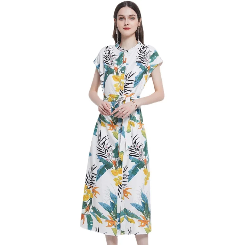 Women Summer Designer Floral Print Shirt Dress Fashion Casual Party Robe Female Vintage Loose Slim Midi Dress Vestidos
Women Summer Designer Floral Print Shirt Dress Fashion Casual Party Robe Female Vintage Loose Slim Midi Dress Vestidos