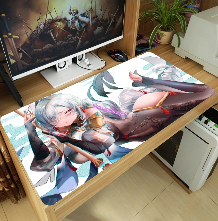 Игровой большой коврик для мыши Shenhe Genshin, игровой компьютерный Настольный коврик для клавиатуры, утолщенный нескользящий игровой коврик дл...
Игровой большой коврик для мыши Shenhe Genshin, игровой компьютерный Настольный коврик для клавиатуры, утолщенный нескользящий игровой коврик дл...
